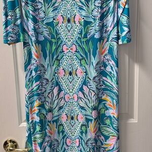 Lilly Pulitzer Turquoise and Pink Patterned Top
